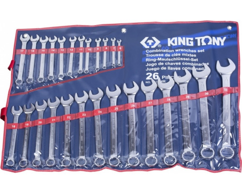 Набор ключей комбинированных KING TONY 1226MR, 26 предметов