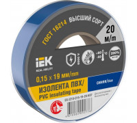 Изолента IEK MIXTAPE 0.15х19мм (рул.20м) син. EX-IZ10-C15-19-20-K07