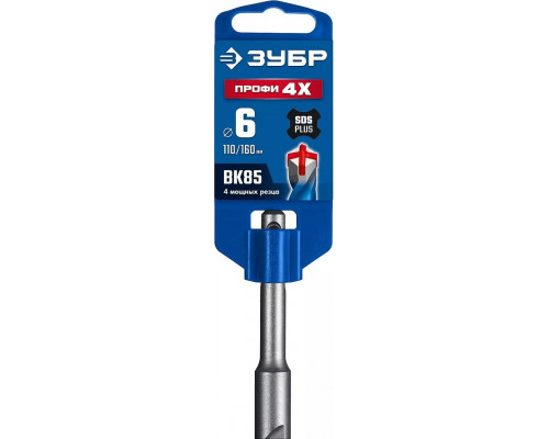 Бур SDS-plus ЗУБР 29313-160-06 ПРОФИ-4Х 6x160 мм