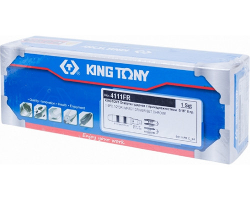 Отвертка ударная KING TONY 4111FR 5/16", набор 8 предметов