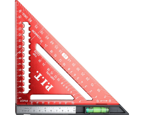 Угольник Свенсона P.I.T. HSQR04-0180B плотницкий с уровнем, 180 мм