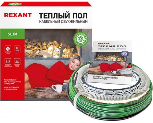 Комплект теплого пола REXANT 51-0507-3 Slim (тонкий rnb-105-1900 (под плитку) нагревательный кабель 51-0507-3