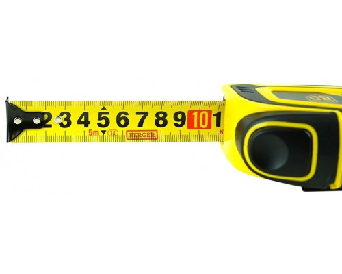 Рулетка BERGER BG1758 ударопрочная с автостопом 5 м х 25 мм