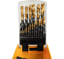 Набор сверл по металлу Denzel HSS-Tin, Golden Tip 1-13 мм, 25 шт 72323