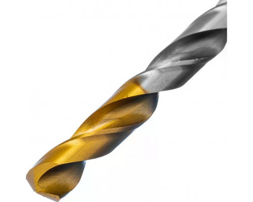 Сверло по металлу Denzel Р6М5, Golden Tip спиральное 8,5х165 мм, удлиненное 718261