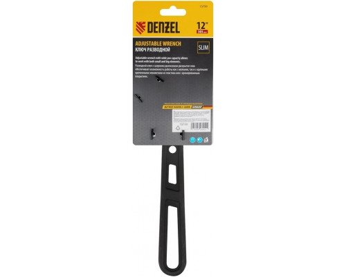 Ключ разводной Denzel 15750 300 мм, CrV, кованый