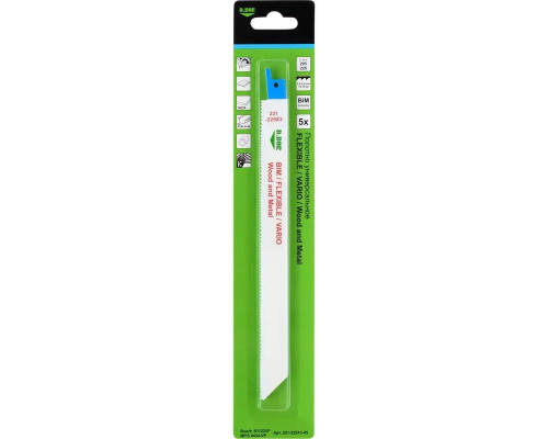 Полотна для сабельных пил D.BOR 205/225*1,8-2,6 мм BIM / FLEXIBLE / VARIO / Wood a metal (5 шт.) D-221-225X3-05