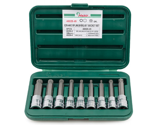 Набор головок TORX 1/2" HANS 46028-49, 9 предметов