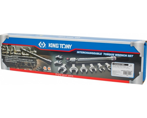Ключ динамометрический с набором рожковых насадок KING TONY серии FIT 40-200 Нм 345202D11MR