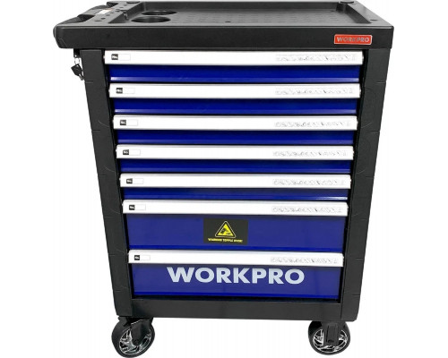 Тележка инструментальная WORKPRO WP285002B, 7 ящиков с 9 ложементами
