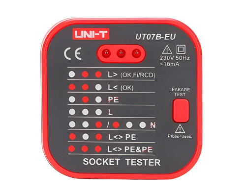 Тестер розеток UNI-T UT07B-EU 13-1121