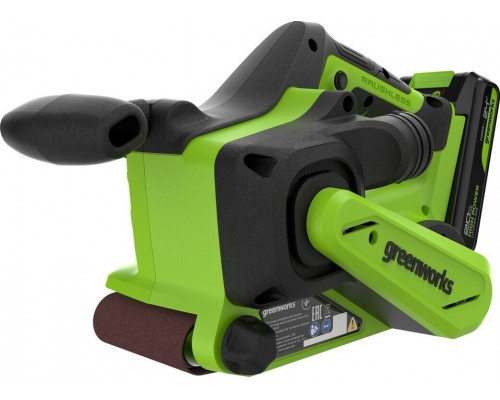Ленточная шлифовальная машина аккумуляторная GREENWORKS G24BS 24V, АКБ 2Ач и ЗУ 3100607CUA