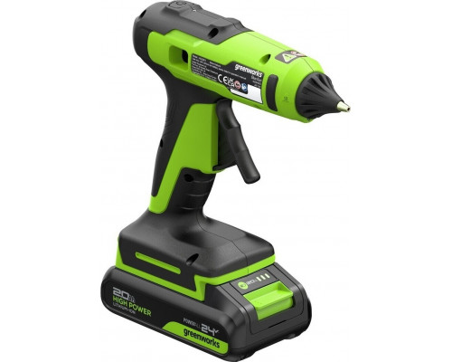 Пистолет клеевой аккумуляторный GREENWORKS G24GLG 24V, АКБ 2Ач и ЗУ 3502207CUA