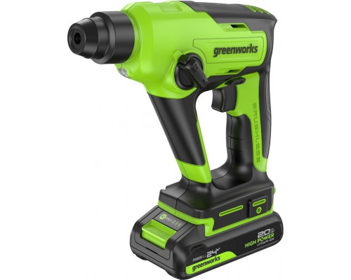Перфоратор аккумуляторный GREENWORKS GD24SDS1 24V, АКБ 2Ач и ЗУ 3803107CUA