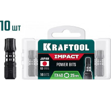 Бита для заворачивания KRAFTOOL Impact TX 40, 25 мм, 10 шт, ударная 26195-40-25-S10