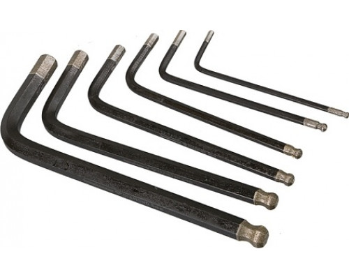Набор ключей шестигранных HANSKONNER HK1045-04-9-S, короткие, S2, шар наконечник, алмаз, 9 шт (1.5-10 мм)
