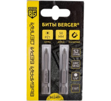 Бита для заворачивания BERGER BG2401 PZ1x50мм, 2 шт., S2