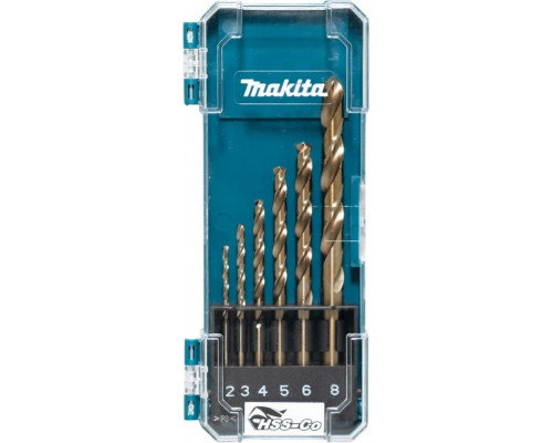 Набор сверл по металлу MAKITA D-75758 кобальт HSS-Co 6 шт. (2,3,4,5,6,8 мм) D-75758