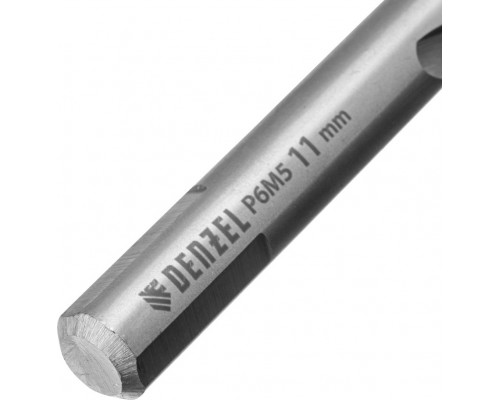 Сверло по металлу Denzel Р6М5, Golden Tip спиральное 11x142мм 718243