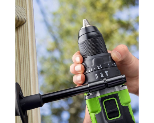 Дрель-шуруповерт аккумуляторная GREENWORKS GD24DD140 ударная, 24V, АКБ 4Ач и ЗУ 3707607CUB