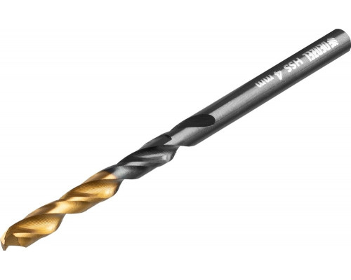 Сверло по металлу Denzel HSS-Tin, Golden Tip 4 мм, 10 шт 717209