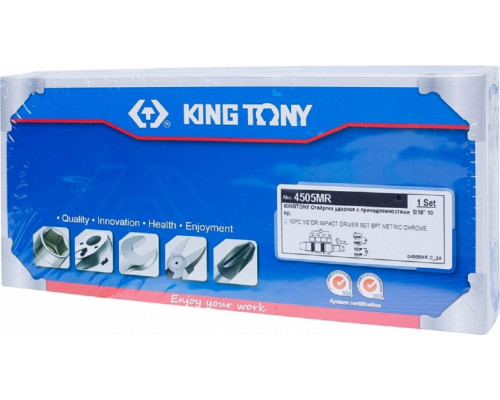 Отвертка ударная KING TONY 4505MR 5/16", набор 10 предметов