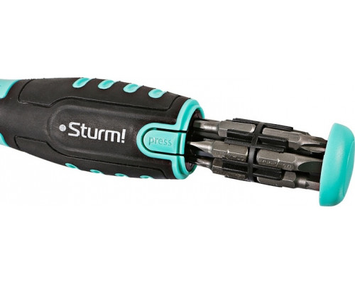 Отвертка с битами Sturm 1040-19-6 реверсивная с автомат. битодержателем 12 в 1