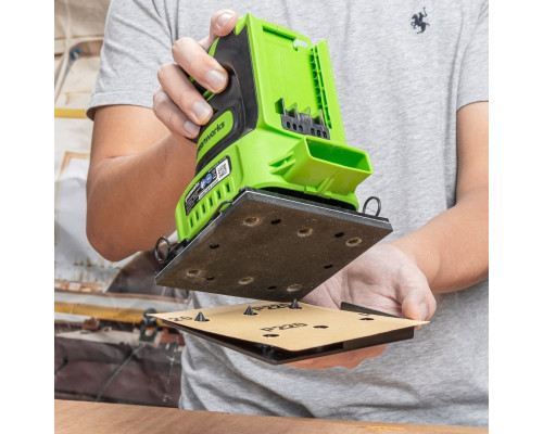 Плоская шлифмашина аккумуляторная GREENWORKS G24SS14 24V, АКБ 2Ач и ЗУ 3100507CUA