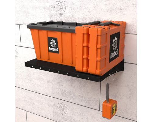 Полка настенная металлическая EMBODIMENT EMB-TB-SH-400x300-B, черная