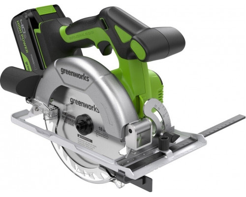 Пила циркулярная аккумуляторная GREENWORKS GD24CS165 24V, АКБ 4Ач и ЗУ 1501607CUB