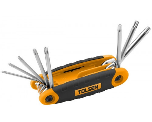 Набор ключей шестигранных TOLSEN TT20069 Torx T9H-T40H складной, 8 предметов
