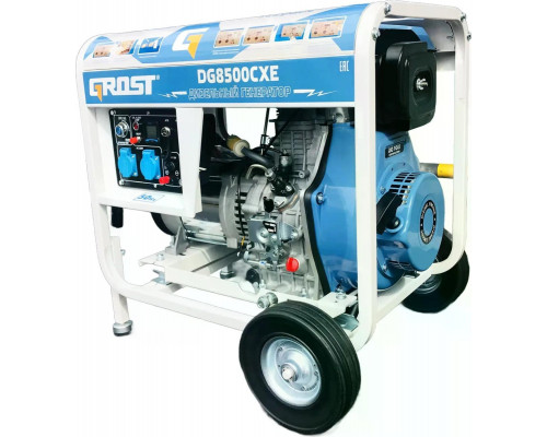 Электростанция дизельная с воздушным охлаждением GROST DG8500CXE открытая 214963