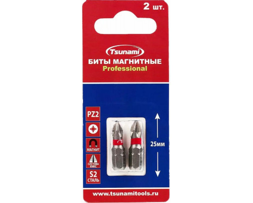 Бита для заворачивания TSUNAMI PZ2 25 мм Professional 2 шт T26020010PZ2025