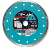 Алмазный диск для резки керамики METALLICA Optima 200x22,2 мм, H=7 мм несегментный без уп. 900048