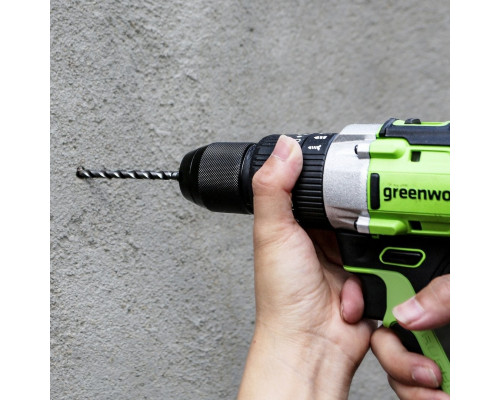 Дрель-шуруповерт аккумуляторная GREENWORKS GD24DD60 ударная, 24V, АКБ 2Ач и ЗУ 3704107CUA