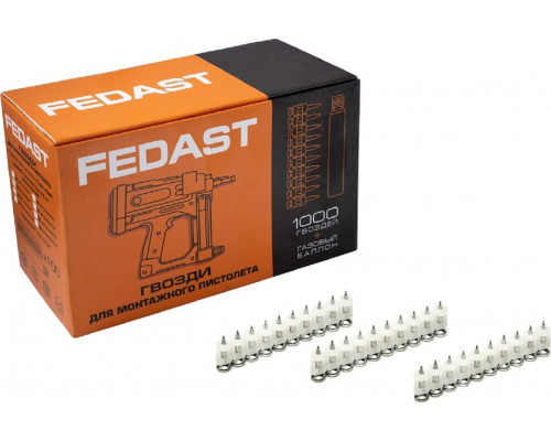 Дюбель-гвоздь монтажный FEDAST fd2716sbp 2.7х16 мм, винтовой (1000 шт/уп)