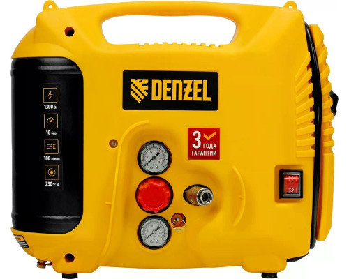 Компрессор поршневой безмасляный Denzel DL1300 с набором 58011