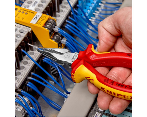 Плоскогубцы KNIPEX KN-0826145SB остроконечные с удлиненными губками, VDE, 145мм