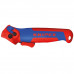 Нож для снятия изоляции KNIPEX KN-1650145SB с пяткой и трещоткой, 146 мм, 2К ручка