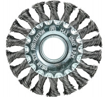 Щетка для УШМ BERGER BG1736 витая оцинкованная сталь 0.5 мм, d 100 мм, посадка