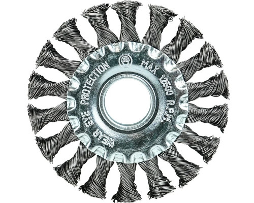Щетка для УШМ BERGER BG1736 витая оцинкованная сталь 0.5 мм, d 100 мм, посадка