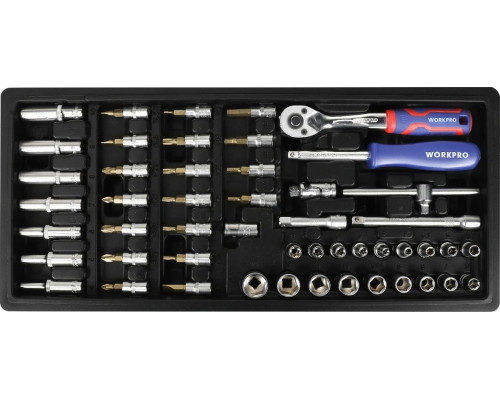Тележка инструментальная WORKPRO WP285002B, 7 ящиков с 9 ложементами