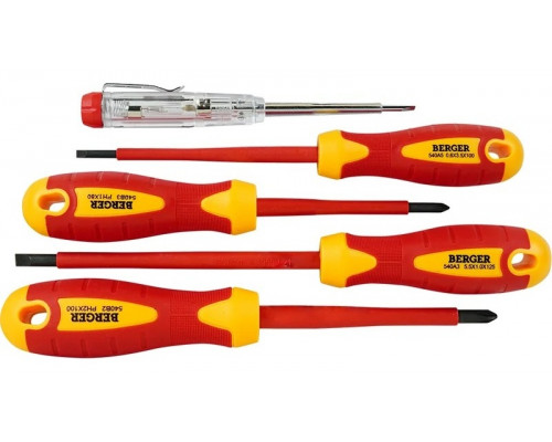 Набор отверток диэлектрических BERGER BG1065 до 1000V 5 пр.