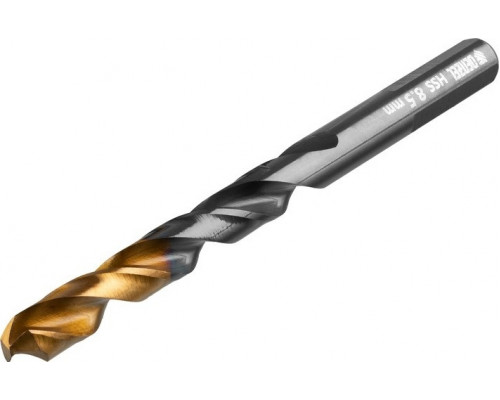 Сверло по металлу Denzel HSS-Tin, Golden Tip 8,5 мм, 8 шт 717220