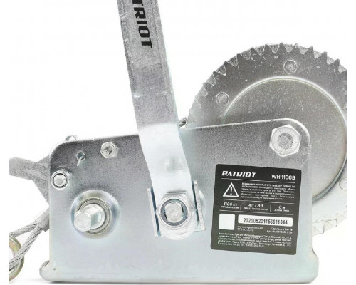 Лебедка барабанная ручная PATRIOT WH 1100 B, 1100 кг, трос 8 м