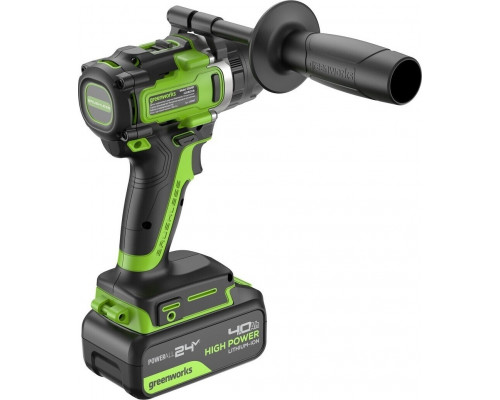 Дрель-шуруповерт аккумуляторная GREENWORKS GD24DD140 ударная, 24V, АКБ 4Ач и ЗУ 3707607CUB