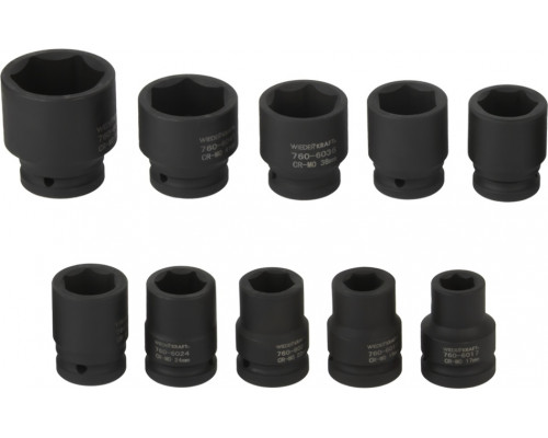 Набор ударных головок 3/4" WiederKraft WDK-760 17-46 мм, 10 предметов