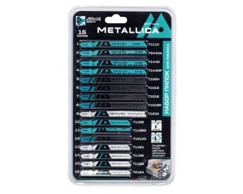 Набор пилок METALLICA Optima №5 по дереву и металлу, 16 шт 908174