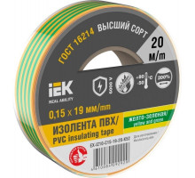 Изолента IEK MIXTAPE 0.15х19мм (рул.20м) желт./зел. EX-IZ10-C15-19-20-K52