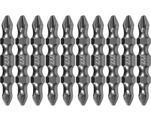 Набор бит Denzel PH2-PZ2х45 мм двухсторонних, 10шт. 11675